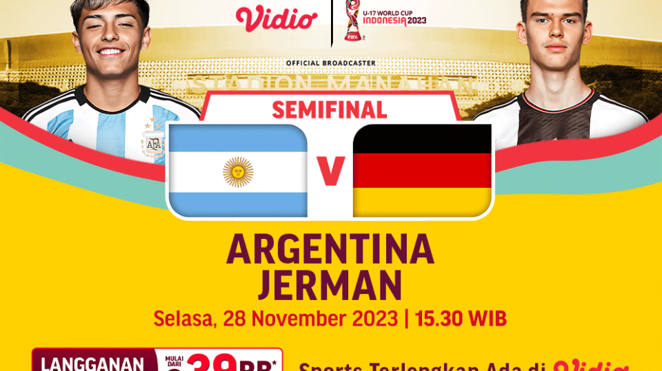 Jadwal link streaming Argentina vs Jerman, Selasa (28/11/2023). Piala Dunia U-17 2023