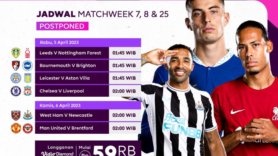 Live Streaming Liga Inggris Pekan Tunda