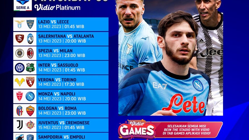 Jadwal Live Streaming Liga Italia Matchday 35