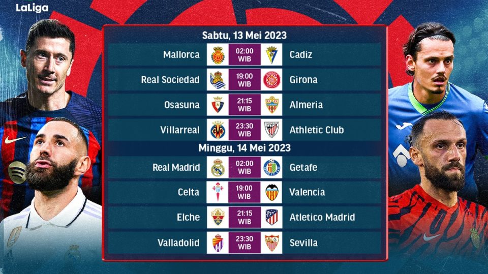 Jadwal Live Streaming Liga Spanyol Matchday 34