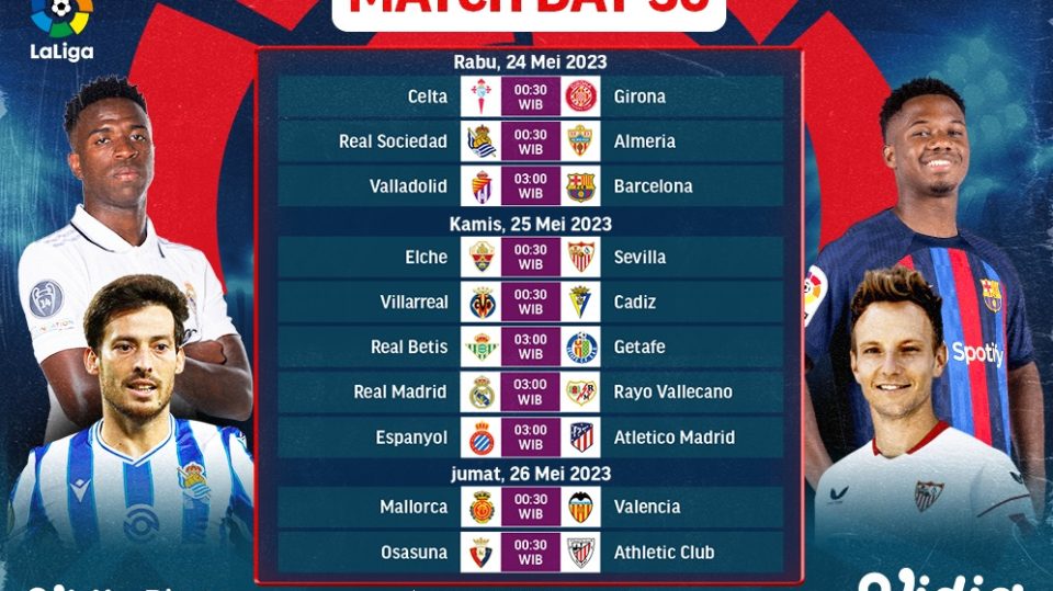 Jadwal Live Streaming Liga Spanyol Matchday 36