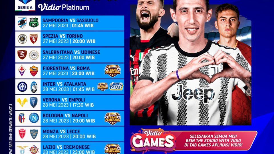 Jadwal Live Streaming Serie A Matchday 37