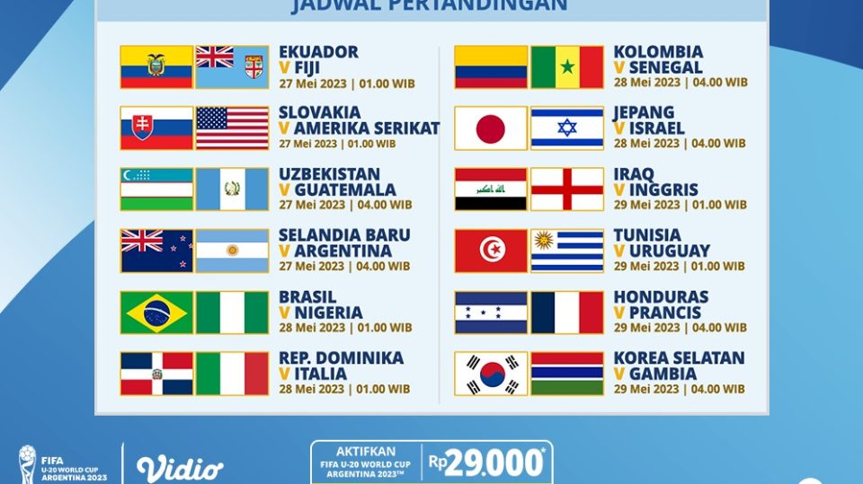 Jadwal Streaming Piala Dunia U-20 Week 3