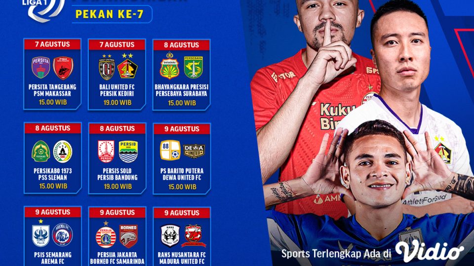Jadwal Pertandingan BRI Liga 1 Pekan Ketujuh