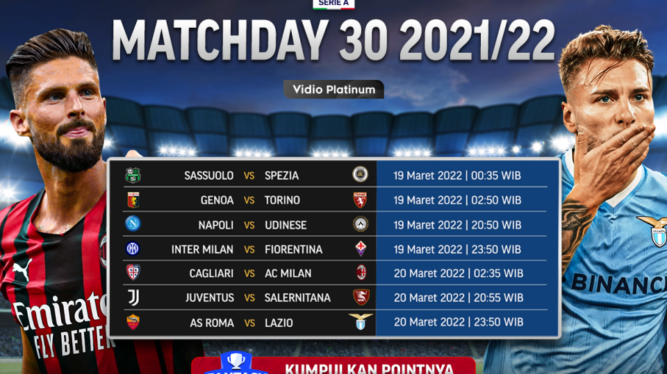 Live Streaming Liga Italia ( Serie A ) 2021/22 Pekan Ke-30