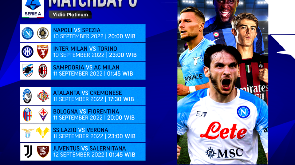 Jadwal Serie A Italia 2022/23 Pekan 6