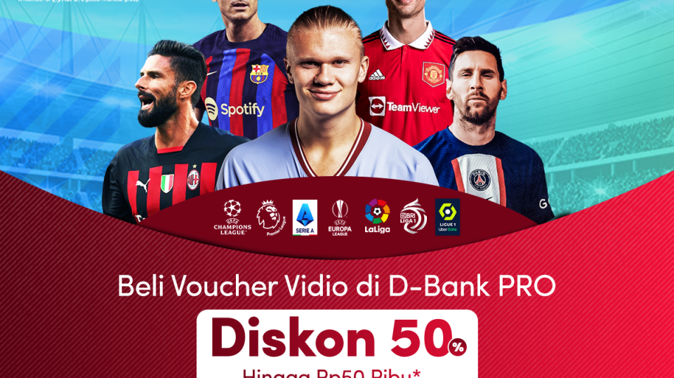 Beli Voucher Vidio di D-Bank PRO, Diskon Paket Vidio Sampai 50%