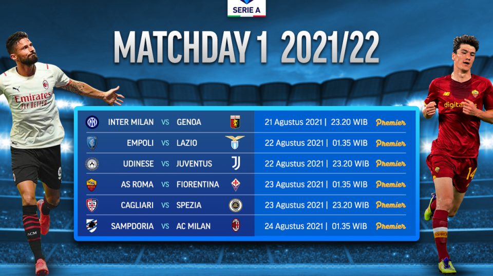Jadwal dan Link Live Streaming Nonton Serie A Liga Italia 2021 matchday 1