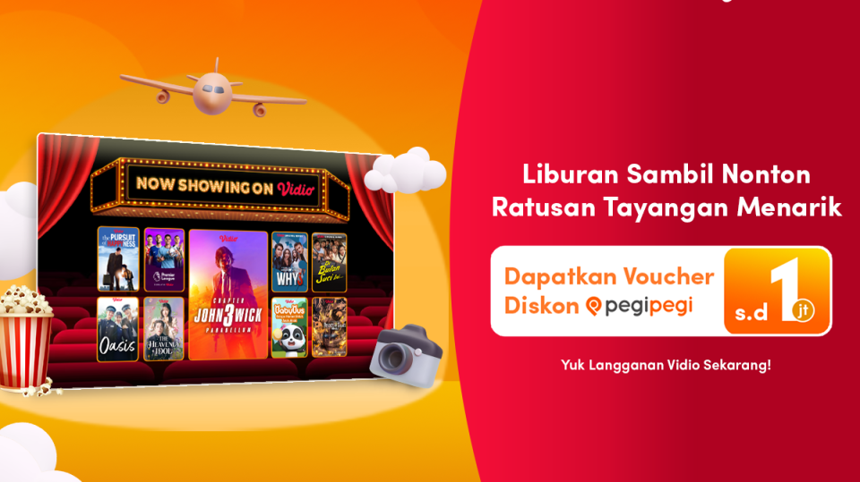 Langganan Vidio & Dapatkan Voucher Diskon Pegipegi Hingga 1 Juta Rupiah untuk Staycation & Liburan-mu!