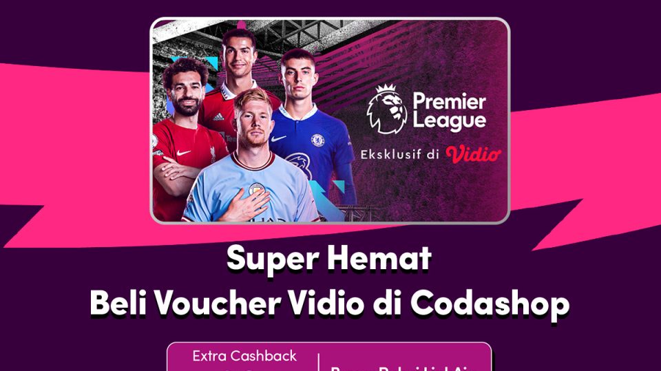 Beli Voucher Vidio di Codashop, Extra Cashback 20% Pakai LinkAja