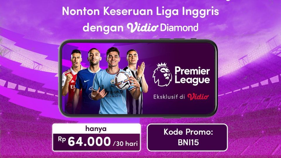 Promo Khusus Vidio Diamond 30 Hari Hanya 64 Ribu Pakai Kartu Kredit BNI!