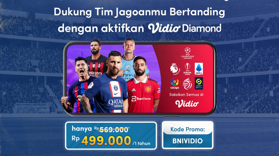 Beli Vidio Diamond 1 Tahun Rp 499.000 Ribu Pakai Kartu Kredit BNI!